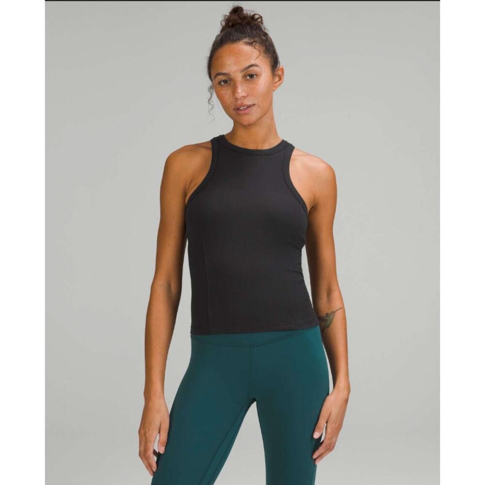 Lululemon Ribbed Nulu Racerback Yoga Tank Top Black sz 2